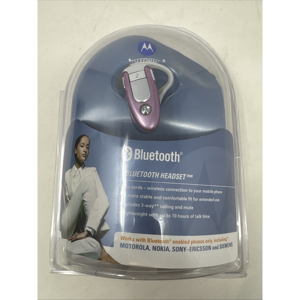 Motorola H505 Bluetooth Wireless Hands‎ free Headset PINK BRAND NEW Open Box